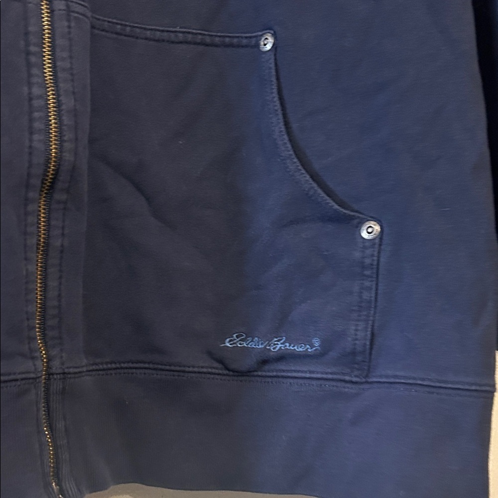 Eddie Bauer Women’s Navy Zip up - Picture 3 of 4
